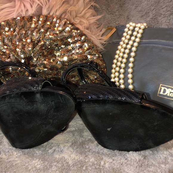 🖤🖤🖤 8 Tahari Beautiful black sequin pumps - Picture 11 of 11